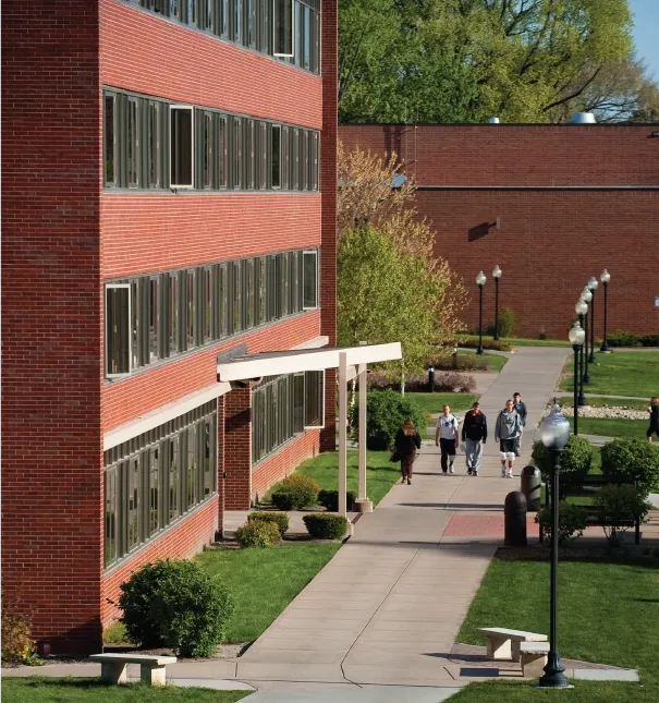 Exterior view of St. Ambrose University's Rohlman Hall.